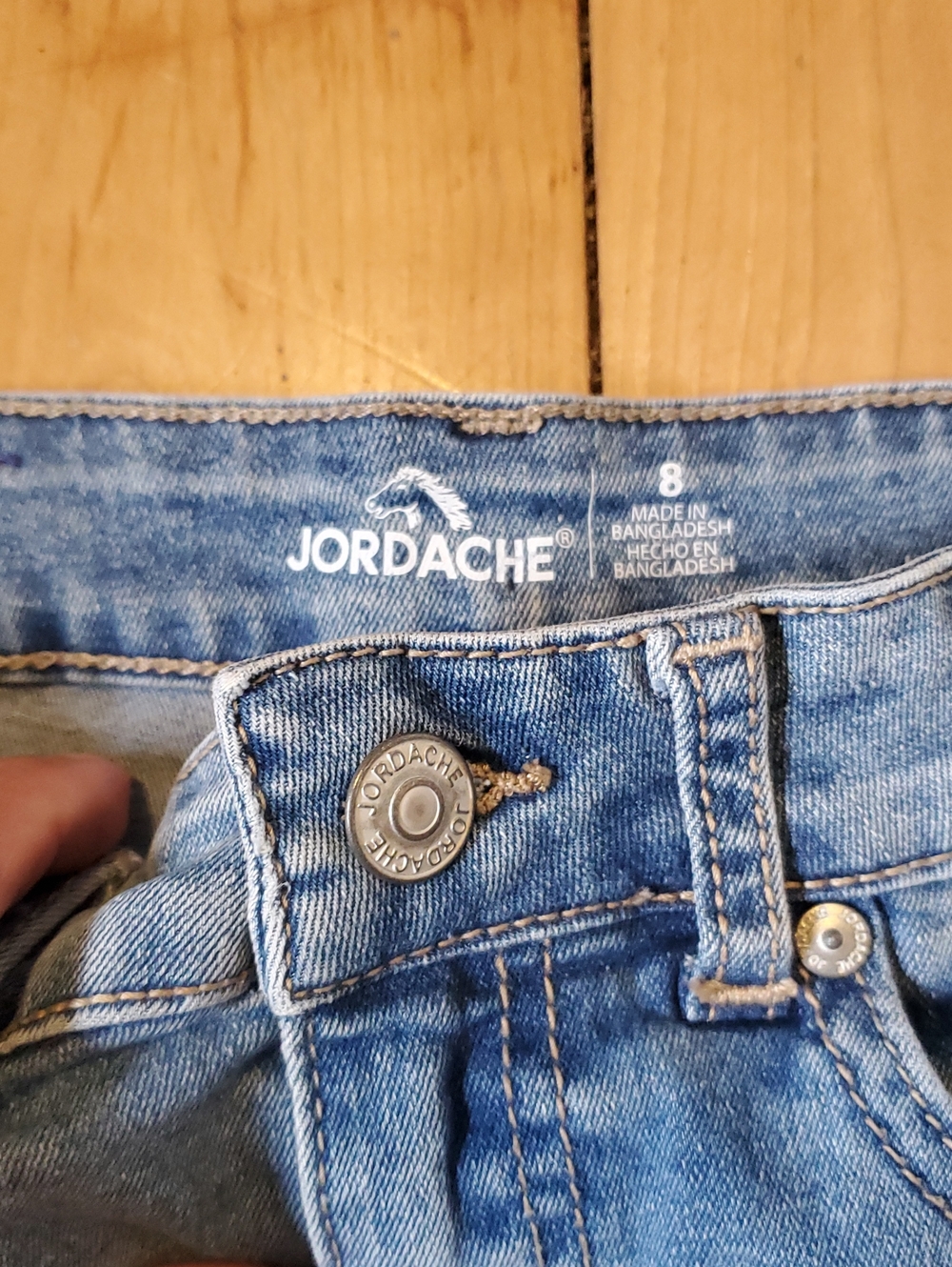 Jordache Light Blue Distressed Denim Cutoff Shorts - Picture 3 of 7